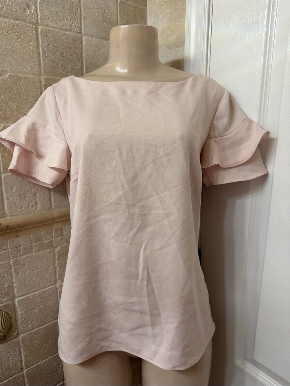 Banana Republic Blush Pink Ruffle Sleeve Blouse